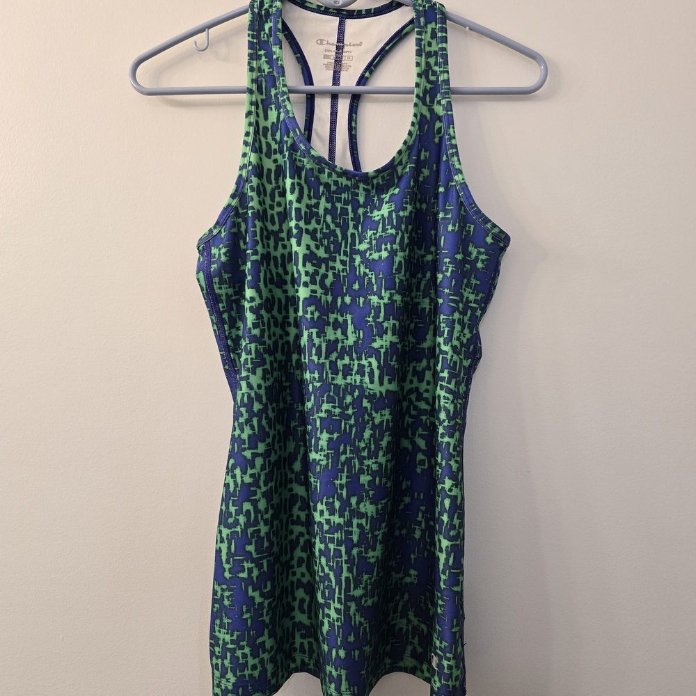Champion Women's Athletic Tank Top in Green and Blue - Size Medium